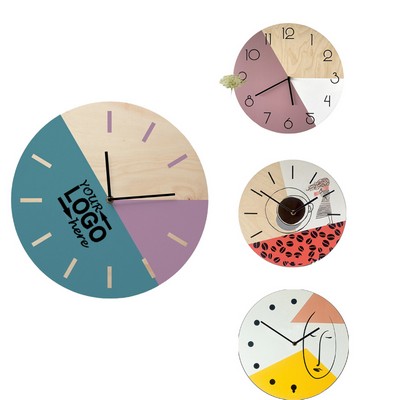 Non-Ticking Wooden Wall Clock