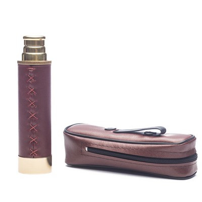 Genuine Leather Brass 4 Section Telescope
