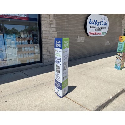 48" Tall Bollard Sign Cover Custom Printed