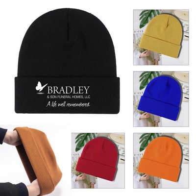 Winter Knitted Cuffed Skull Cap