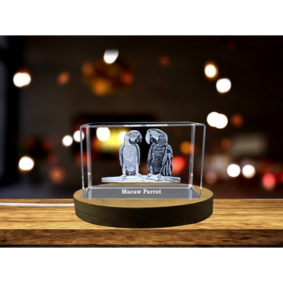 Vivacious Crystal Macaw Trophy Award w/LED Base - Miniature Recognition Sculpture