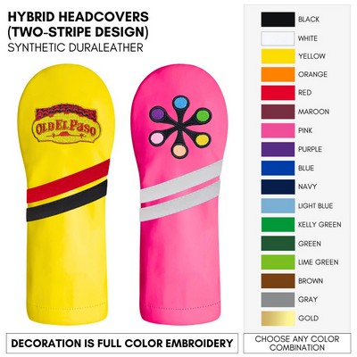 Leather Hybrid Golf Club Headcover Your Logo Embroidered