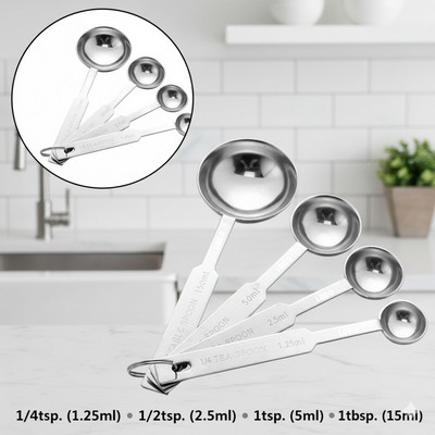4-In-1 Round Stainless Steel Measuring Spoon