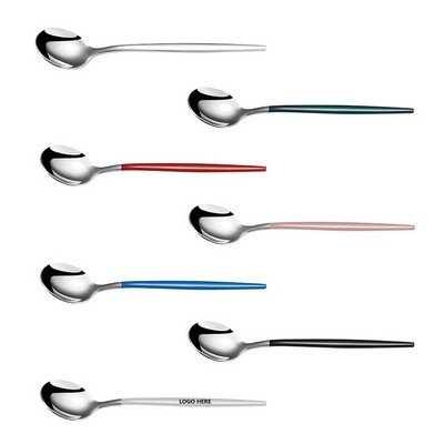 5.23" Dual Color Silver Spoon With Round Head