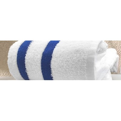 Pool Towel w/Two Blue Stripes on End (24" x 48")
