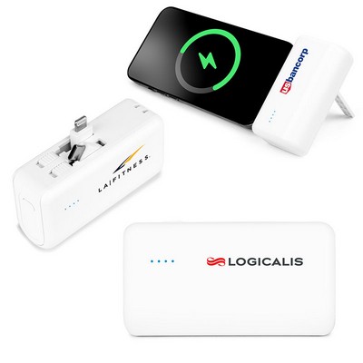 4500mAh Dual Connector Capsule Power Bank w/Stand