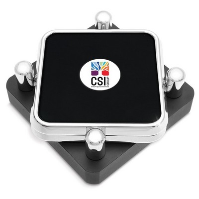 Set of Two Square Coasters Silver