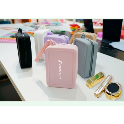 Portable Water Resistant Silicone Zipper Makeup Bag Multi Purpose Organizer Bag