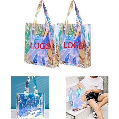 Square Laser Clear Tote Bag With Handle