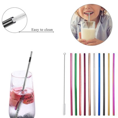 10.47" Straight Metal Straw w/Brush
