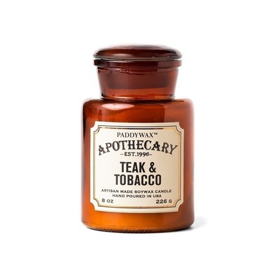 Apothecary 8 Oz Amber Glass - Teak & Tobacco