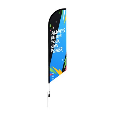 6' Angled Feather Flag Banner - 2 Side Imprint