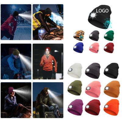 Removable Washable Knit Hat With Bluetooth Light