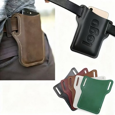 PU Leather Phone Pouch Outdoor Waist Bag