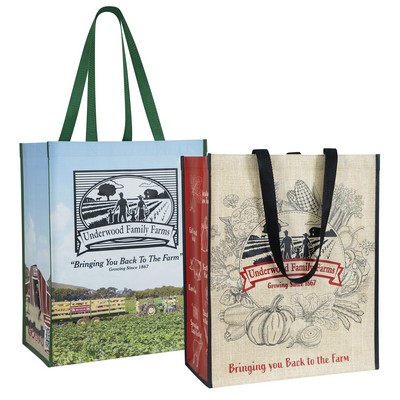 145g Full-Color Laminated Woven Custom Grocery Bag (14"x17"x8")