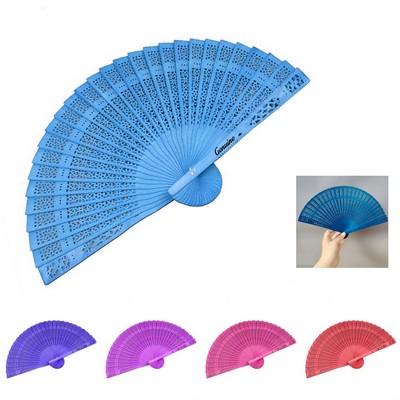 Natural Wood Folding Hand Fan