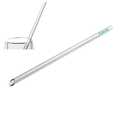 Clear Glass Straw W/Beveled End