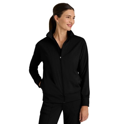 Grey's Anatomy Knit Stretch - Women's Four-Pocket Ease Warm-Up Scrub Jacket