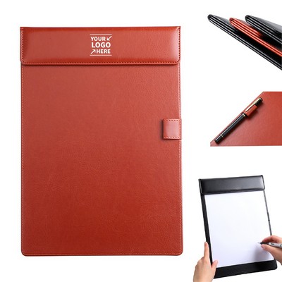 A4 Magnetic Leather Clipboard