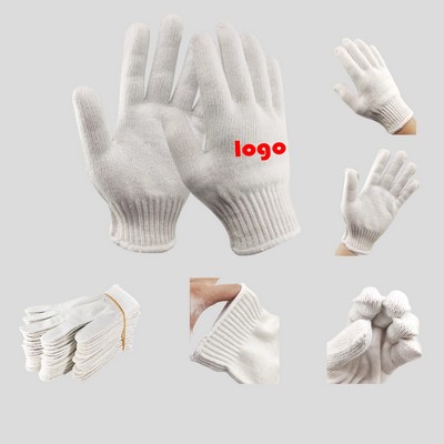 Cotton String Knit Work Gloves With Breathable Fit