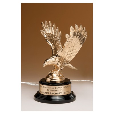 Metal Eagle on a Piano Finish Base