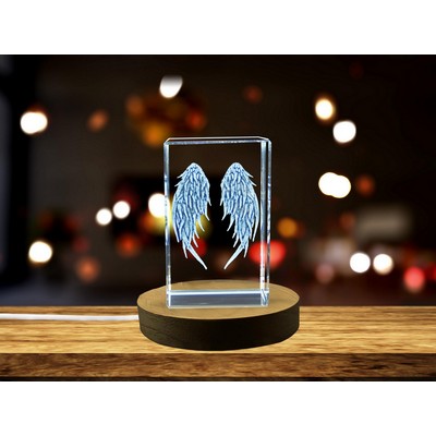 Angels & Fairies Wings 3D Laser Engraved Crystal - Fantasy Home Decor