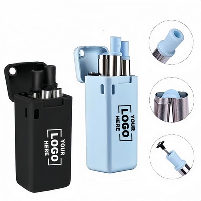 Collapsible Stainless Steel Straw with Brush and Case
