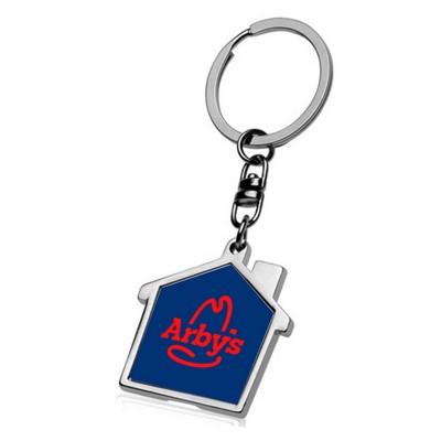 House Shape Metal Keychain