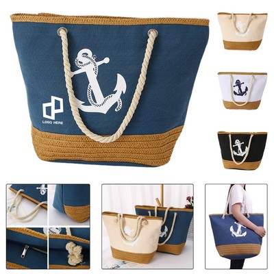 Patchwork Canvas Tote Bag