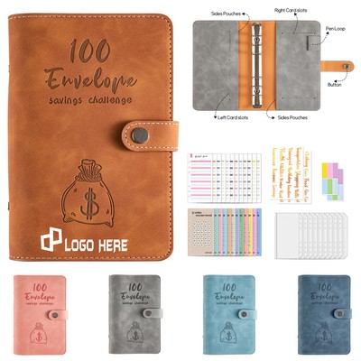 Leather Notebook Binder Padfolios W/ Snap Closure