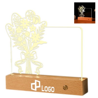Bouquet Series Rectangular Acrylic Award With Led Light
