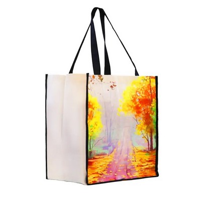 13"x 15"x 10" Large Gusset Cotton Bag with Sublimated Full color Print