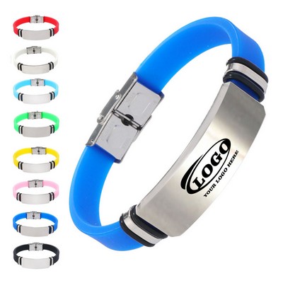 Retro Silicone Stainless Steel Bracelet