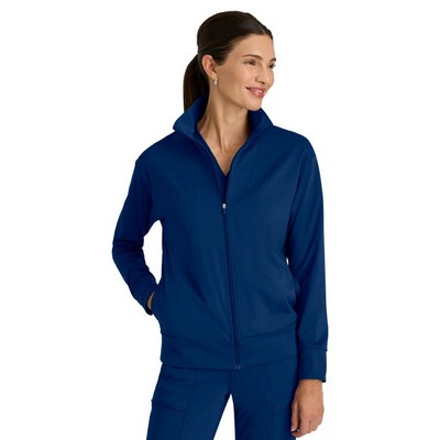 Women's Four Pocket Zip Front Collar Ease Warm-Up Jacket