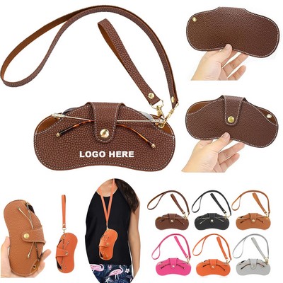 Travel Glasses Case Holder Portable Slim Sunglasses Pouch Bag with Strap