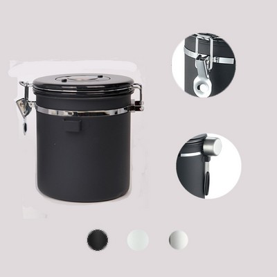 Ground Stainless Steel Airtight Coffee Container with Scoop