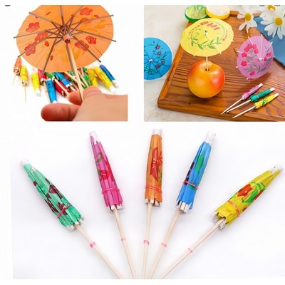 Disposable Colorful Umbrella Toothpick 55 pcs/package