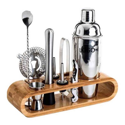 Cocktail Shaker Set Bartender Kit with Stand