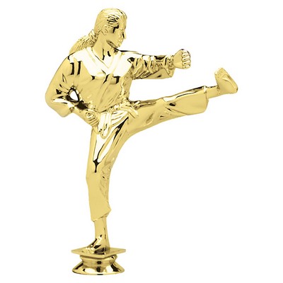 8 1/2" Gold Plastic Female Karate Trophy Figure