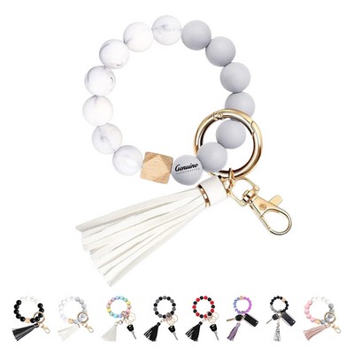 Silicone Beaded Bracelet Key Chain