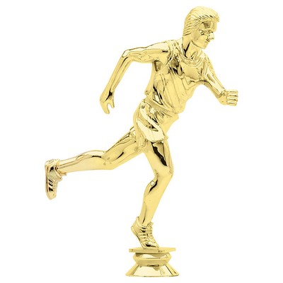 8 1/4" Gold Plastic Male Track Trophy Figure