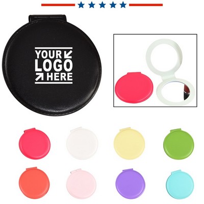 PU Leather Folding Travel Makeup Mirror