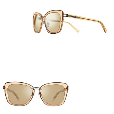 Revo Sunglasses Eva Cat Eye Sunglass w/Stainless Steel Detailing - Caramel Brown