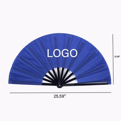 Solid Color Folding Hand Fan