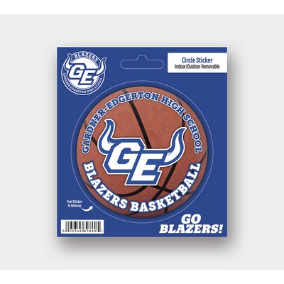 Circle Kiss Cut - Removable Outdoor Sticker - 5.375" x 6"