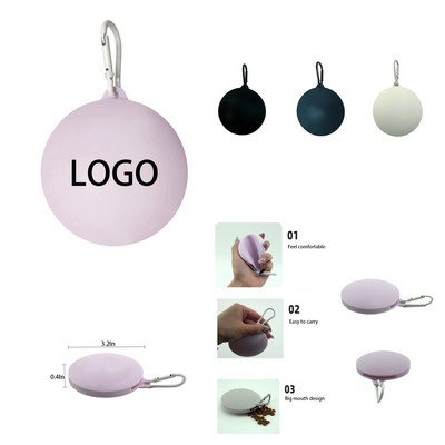 Round Silicone Portable Dog Food Bag