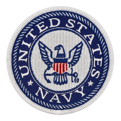 Officially Licensed U.S. Navy Round Logo Embroidered Patch - Velcro