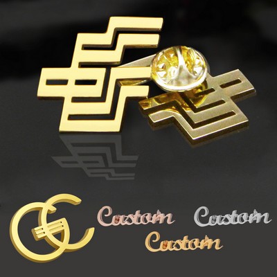 Elegant Hollow Out Polished Metal Badge Lapel Pin