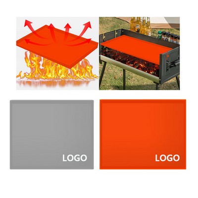 Custom 17" Thin Non-Stick Silicone BBQ Grill Mat Baking Tray
