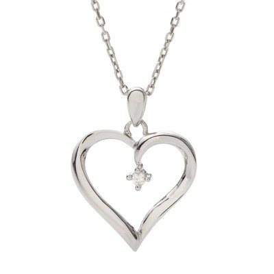 Jilco Inc Diamond Heart Necklace - Sterling Silver